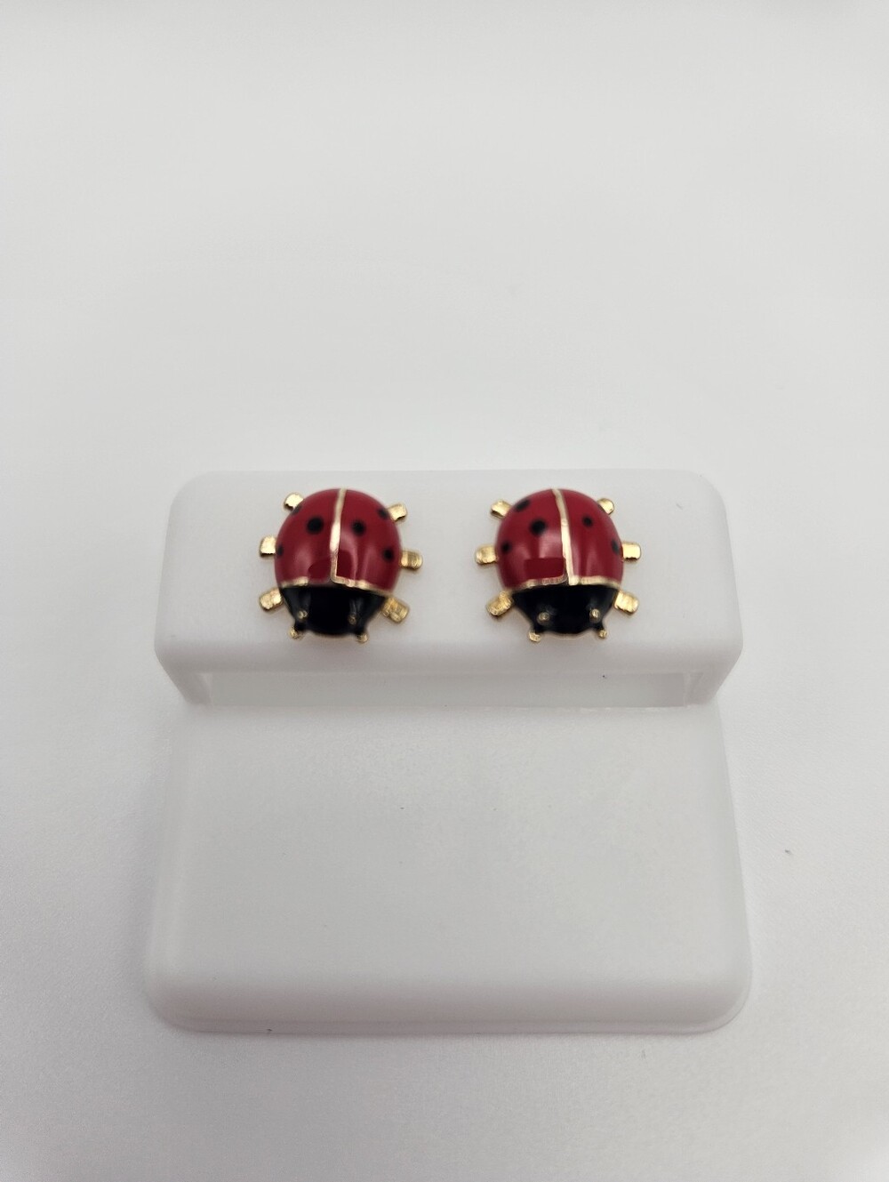 Gold-Tone Red Ladybug Stud Earrings - Women's Jewelry